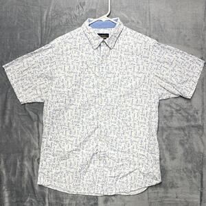 Men's CREMIEUX PREMIUM DENIM White S/S Music Musician Cotton Shirt L Large